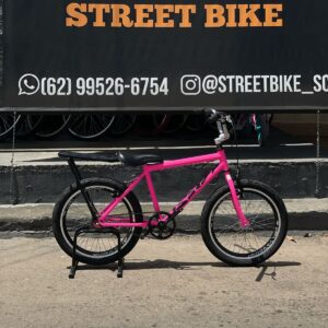 Bicicleta montadinha bh aro 20 quadro reto rosa