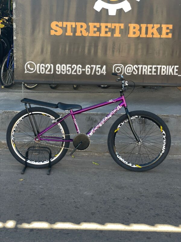 Bicicleta montadinha bh personalizada aro 26 reduzida roxa