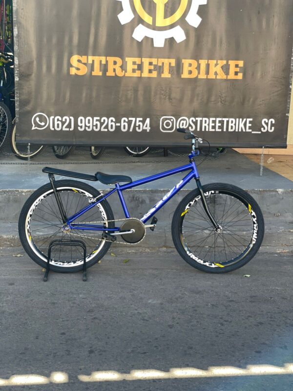 Bicicleta montadinha bh aro 26 reduzido azul com garfo sundown