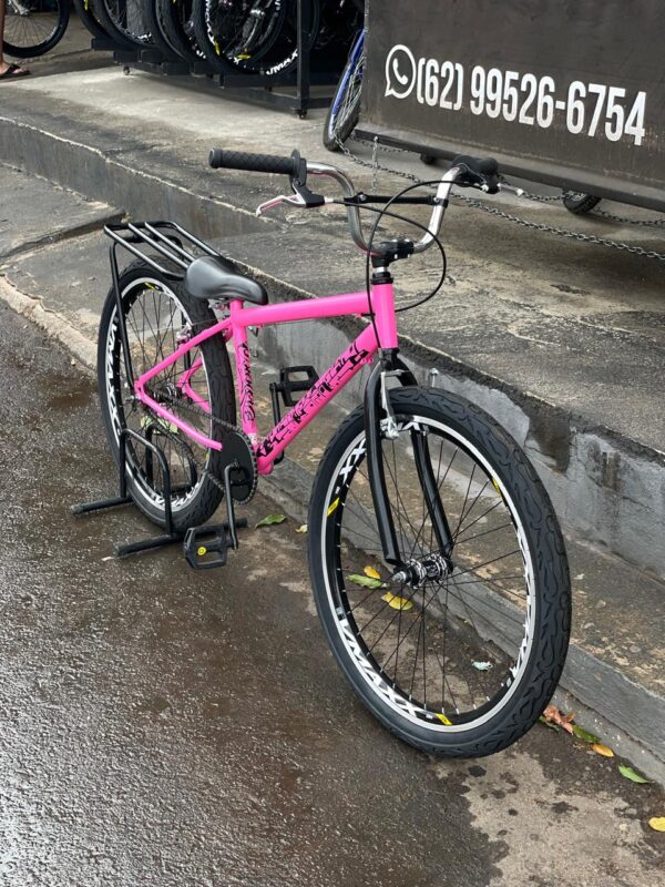 Bicicleta montadinha bh personalizada aro 26 reduzida rosa