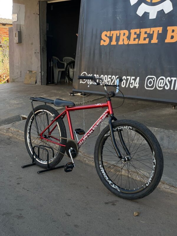 Bicicleta montadinha bh personalizada aro 26 reto vermelha - Imagem 2