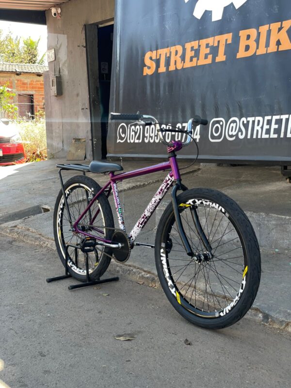 Bicicleta montadinha bh personalizada aro 26 reto roxa - Imagem 2