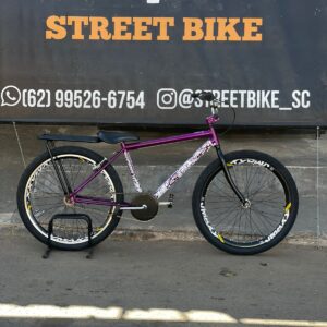 Bicicleta montadinha bh personalizada aro 26 reto roxa