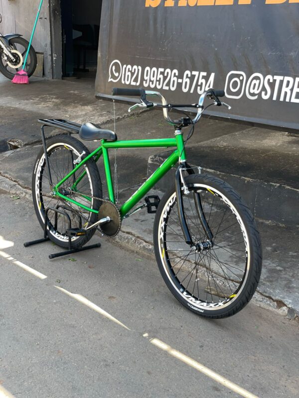 Bicicleta montadinha bh personalizada aro 26 reto verde - Imagem 2